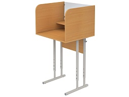 Стол 1-местный лингафонный 4-6 г/р регулируемый школьный СТИр1.46-С.Б (бук, м/к серый, квадратная труба)