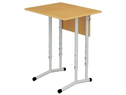 Стол школьный 1-местный 5-7 г/р регулируемый (бук, м/к серый, круглая труба)