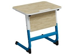 Стол 1-местный школьный 3-5 г/р "Логика" с наклоном столешницы 0-15° (дуб "Бардолино", м/к белый/синий)