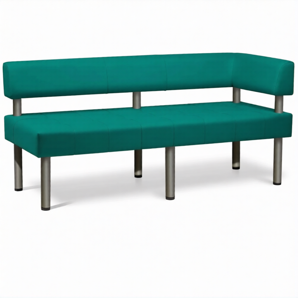 Диван трехместный ДО-8/6 правый угол (кожзам Эконом белый)