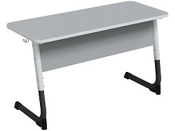 Стол 2-местный школьный 3-5 г/р "Альтер" регулируемый (серый, м/к белый/графит)