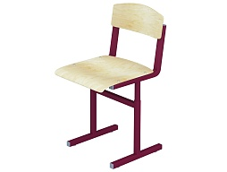 Стул школьный ученический 4-6 г/р регулируемый (фанера, м/к красный, квадратная труба)