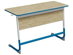 Стол 2-местный школьный 5-7 г/р "Нова" регулируемый (дуб "Бардолино"/синий, м/к белый/синий)