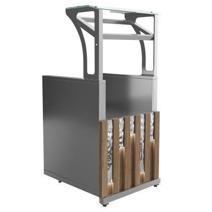 Прилавок для приборов и подносов Luxstahl ПП (С)-600 MAX Premium Rain (Дождь)