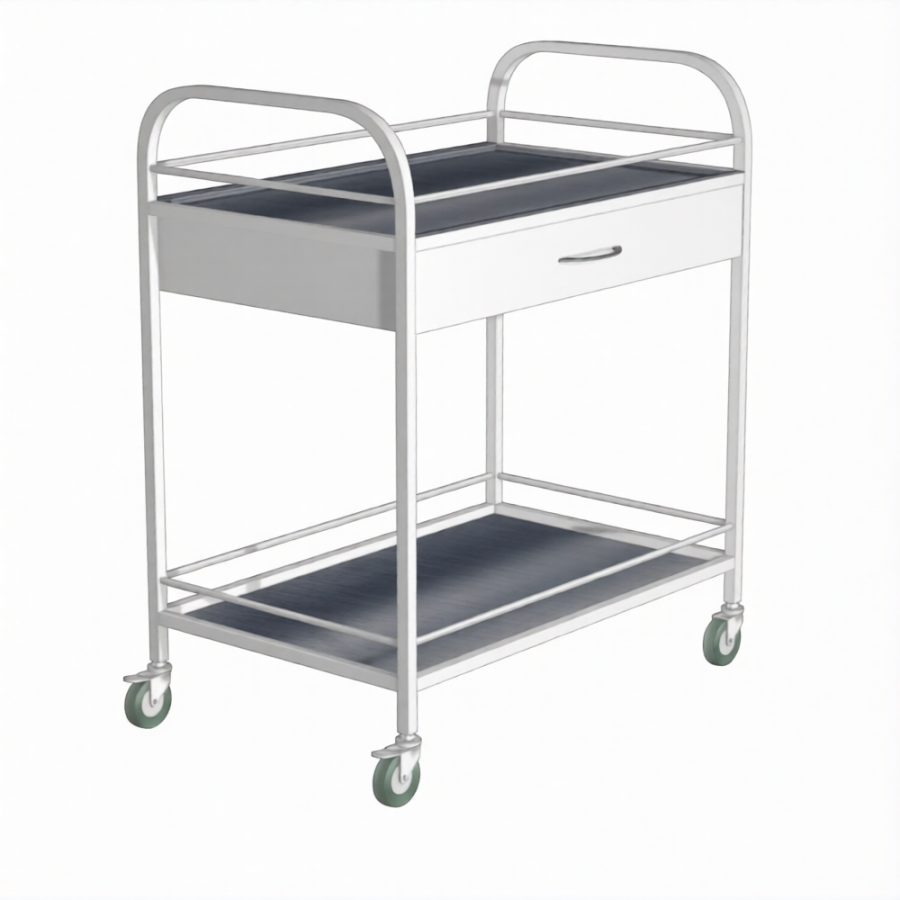 Стол манипуляционный с ограждением (ящик) СИо-1я (каркас белый)