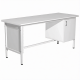 Стол для врача рабочий с тумбой СЛ-3 (1600х600х750) (постформинг белый, каркас белый)
