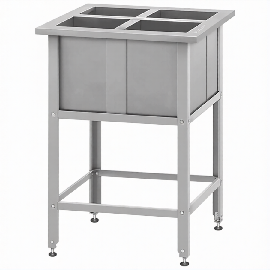 Ванна моечная для обработки яиц ВМСн 860х630х630  4 м/о (ножка угловая)