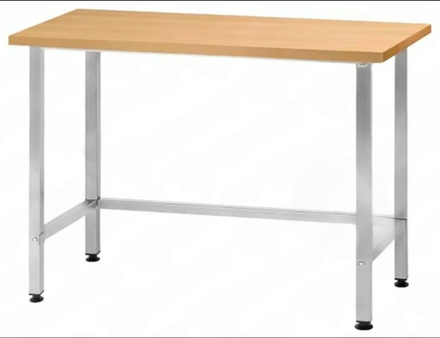 Стол кондитерский СПРн 860х1200х600 «Norma Inox» бук/40 (полка-обвязка сварная; ножка проф., тр. 40)