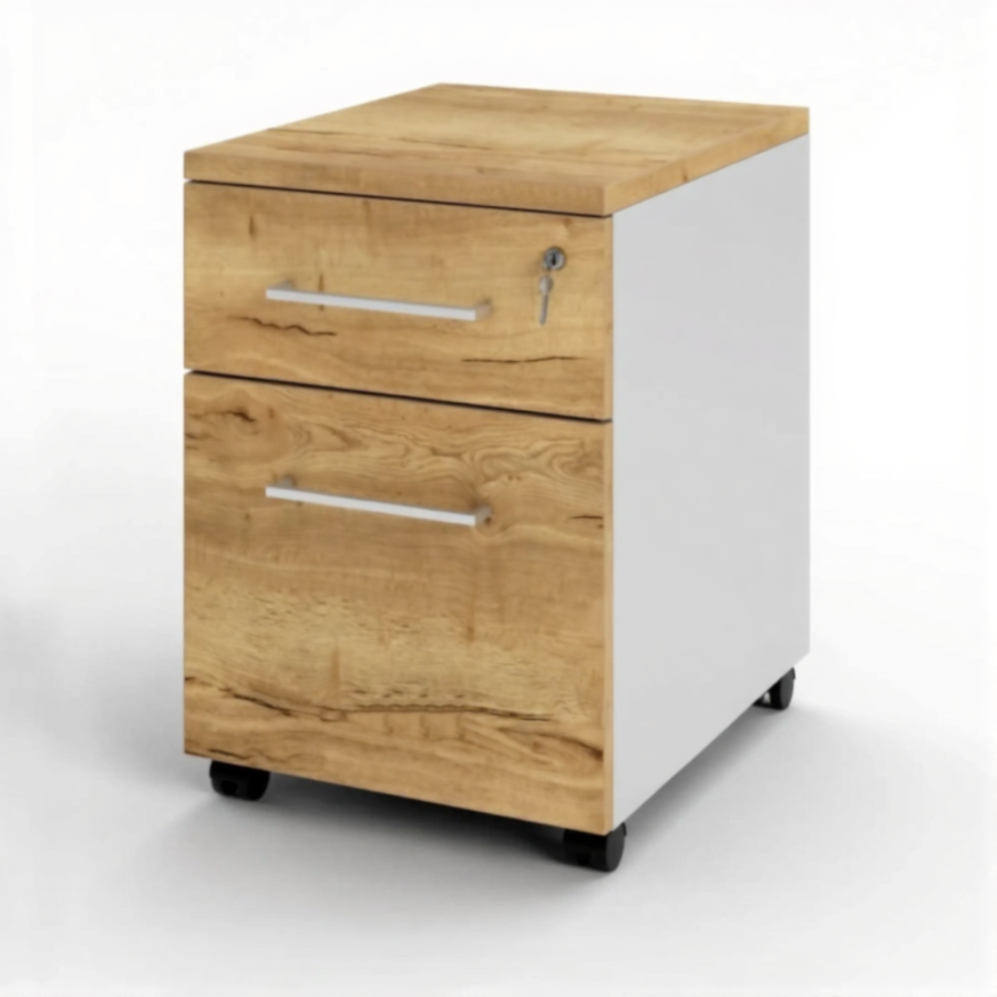 Тумба подкатная ТП-24.1 (с замком) (ЛДСП серый, дуб вотан)