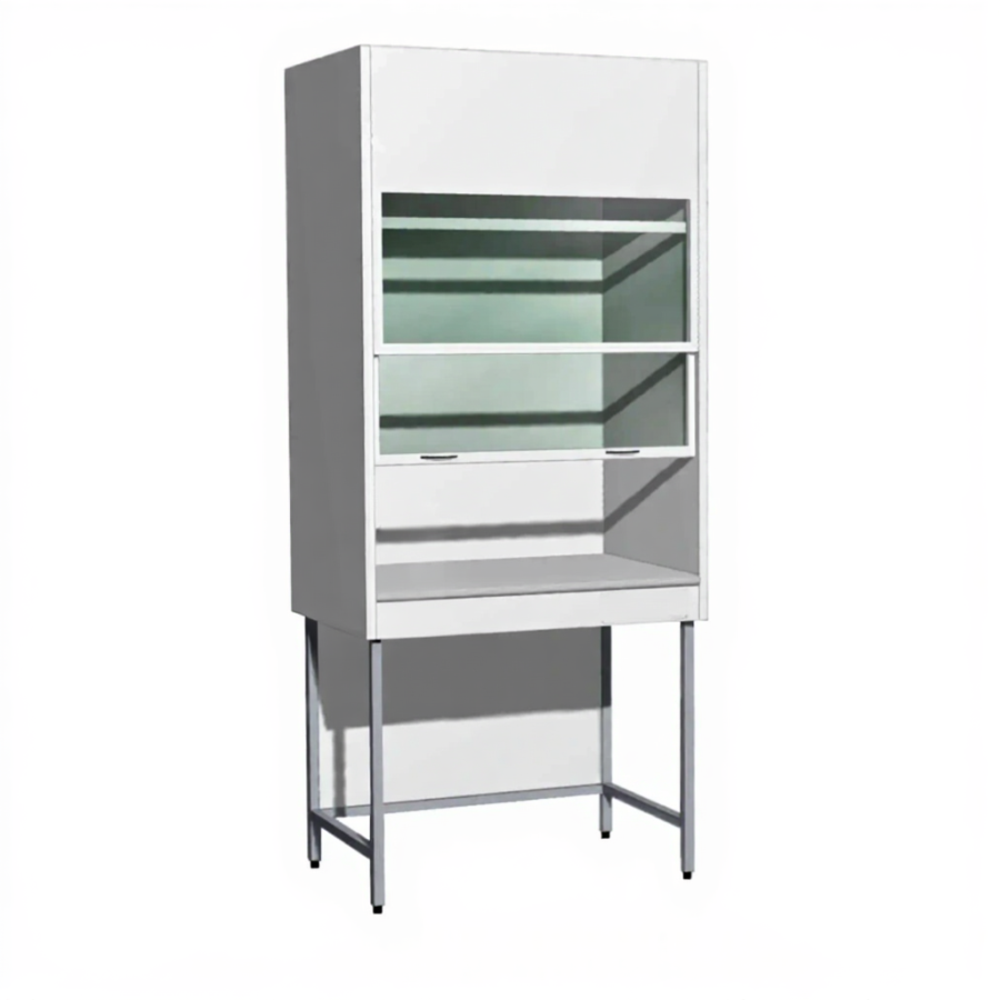 Шкаф вытяжной металлический «Стандарт» ШМВ (столешница постформинг серый)