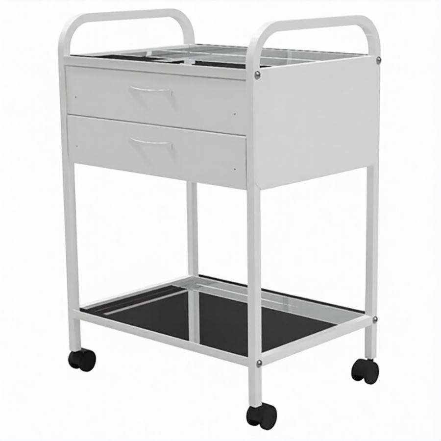 Стол медицинский инструментальный СМИ-02-02 (полки металл, колёса пластик)