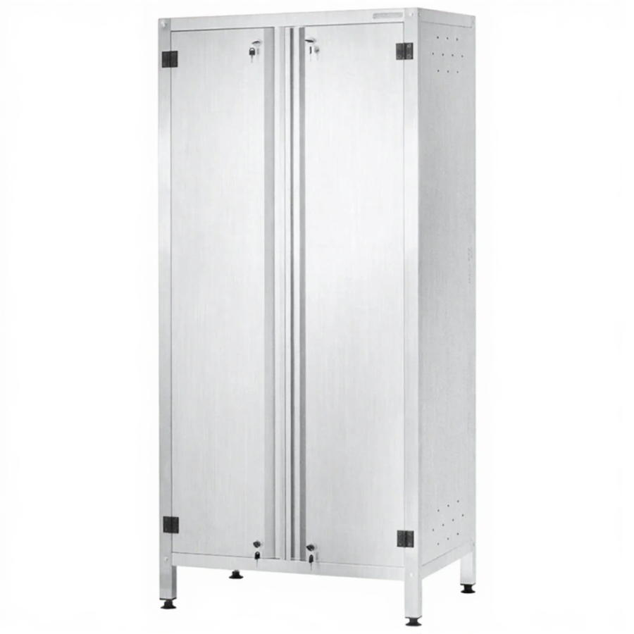 Шкаф кухонный ШЗКп - 1800х800х600 «Profi lnox» (двери распашные, 2 сплошные полки, без к-та замков)